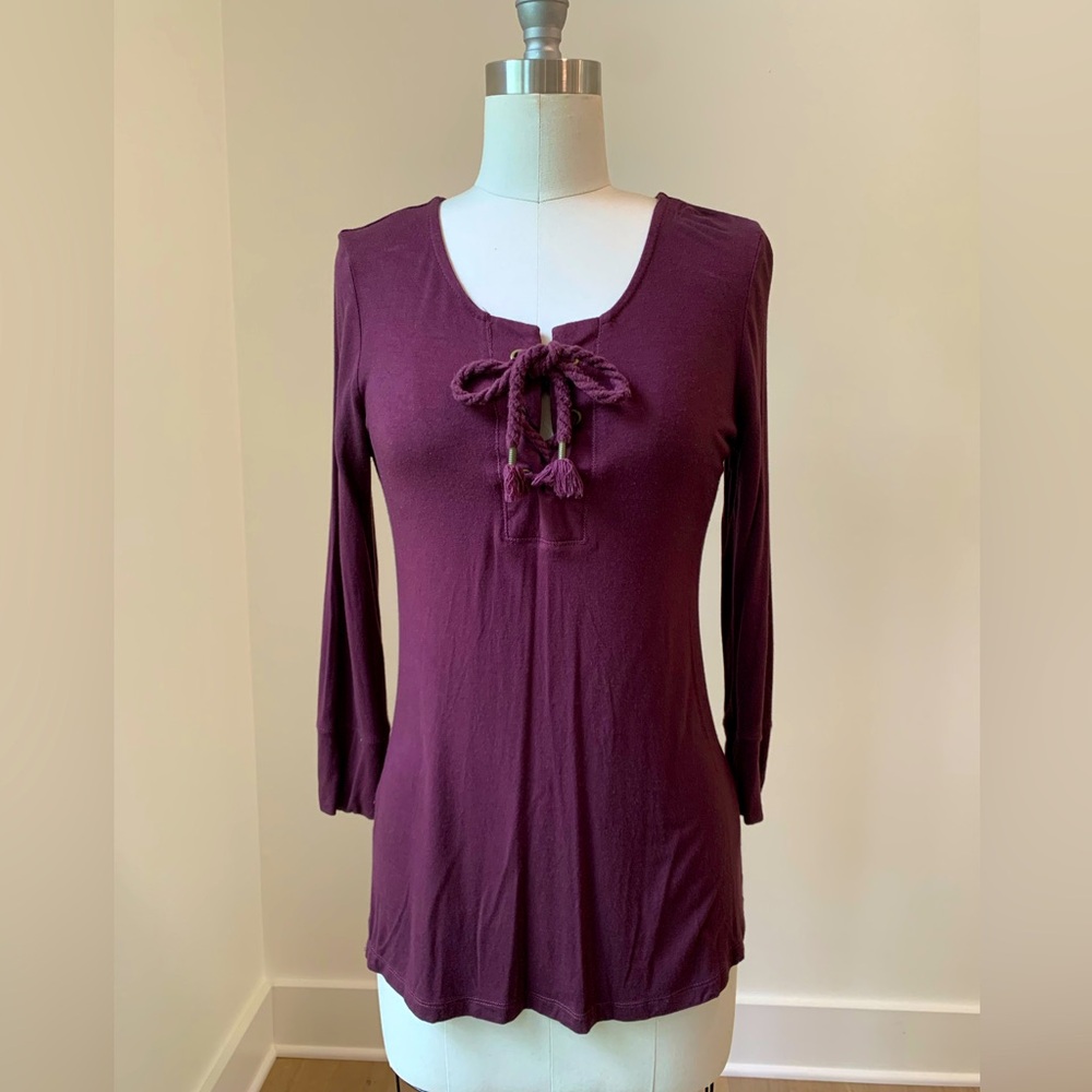 XS L/S “Lace Up” Wit & Wisdom Tunic